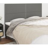 Kopfteile 4 Stk. Dunkelgrau 100x5x78/88 cm Stoff Vidaxl