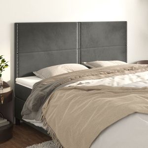 vidaXL Kopfteile 4 Stk. Dunkelgrau 90x5x78/88 cm Samt
