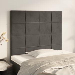 Kopfteile 2 Stk. Dunkelgrau 90x5x78/88 cm Samt vidaXL