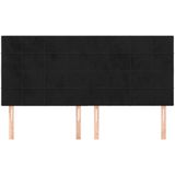 Kopfteile 4 Stk. Schwarz 100x5x78/88 cm Samt Vidaxl