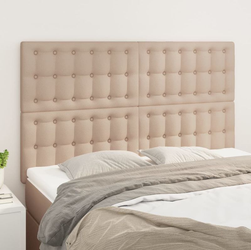 vidaXL Kopfteile 4 Stk. Cappuccino-Braun 72x5x78/88 cm Kunstleder
