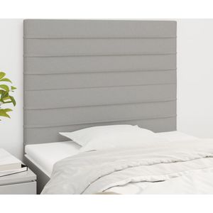 Kopfteile 2 Stk. Hellgrau 90x5x78/88 cm Stoff vidaXL