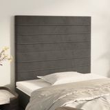 vidaXL - Hoofdborden - 2 - stx5x78/ - cm - fluweel - donkergrijs
