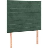 vidaXL - Hoofdborden - 2 - st - 100x5x78/88 - cm - fluweel - donkergroen