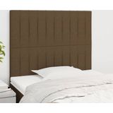 vidaXL Kopfteile 2 Stk. Dunkelbraun 100x5x78/88 cm Stoff