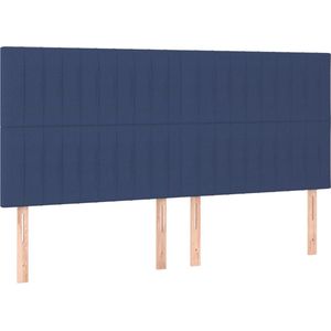 vidaXL Hoofdborden 4 st 90x5x78/88 cm stof blauw