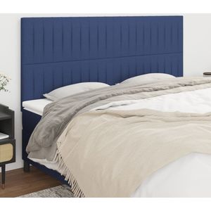 vidaXL Kopfteile 4 Stk. Blau 100x5x78/88 cm Stoff