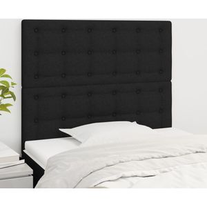 vidaXL Kopfteile 2 Stk. Schwarz 100x5x78/88 cm Stoff