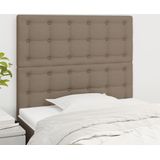 Kopfteile 2 Stk. Taupe 100x5x78/88 cm Stoff Vidaxl
