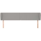 VidaXL Hoofdbord met Randen 203x23x78/88 cm Stof Lichtgrijs