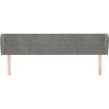 Kopfteil mit Ohren Hellgrau 163x23x78/88 cm Samt Vidaxl