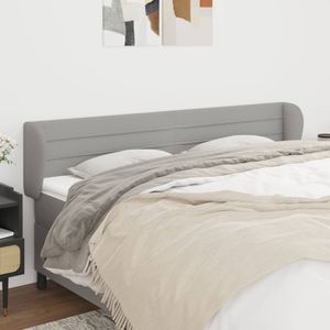 vidaXL Kopfteil mit Ohren Hellgrau 183x23x78/88 cm Stoff