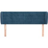 vidaXL Hoofdbord met randen 147x23x78/88 cm fluweel donkerblauw