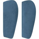 vidaXL Hoofdbord met randen 147x23x78/88 cm fluweel donkerblauw