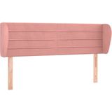 vidaXL Kopfteil mit Ohren Rosa 147x23x78/88 cm Samt