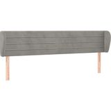 vidaXL Hoofdbord met randen 163x23x78/88 cm fluweel lichtgrijs