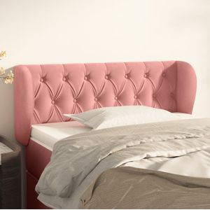 vidaXL Hoofdbord met randen 103x23x78/88 cm fluweel roze