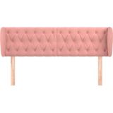 vidaXL - Hoofdbord - met - randen - 147x23x78/ - cm - fluweel - roze