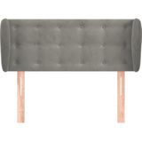 vidaXL - Hoofdbord - met - randen - 103x23x78/ - cm - fluweel - lichtgrijs