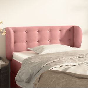 vidaXL - Hoofdbord - met - randen - 103x23x78/ - cm - fluweel - roze