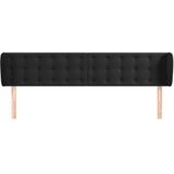 Kopfteil mit Ohren Schwarz 203x23x78/88 cm Samt Vidaxl