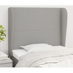 Kopfteil mit Ohren Hellgrau 93x23x118/128 cm Stoff Vidaxl
