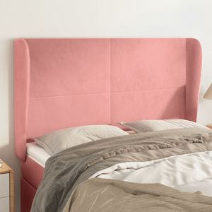 vidaXL - Hoofdbord - met - randen - 147x23x118/ - cm - fluweel - roze
