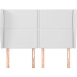 vidaXL - Hoofdbord - met - randen - 147x23x118/ - cm - kunstleer - wit