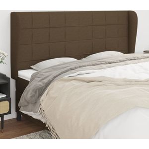 Kopfteil mit Ohren Dunkelbraun 183x23x118/128 cm Stoff Vidaxl