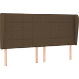 vidaXL - Hoofdbord - met - randen - 203x23x118/128 - cm - stof - donkerbruin