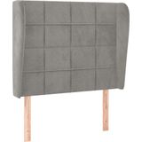 vidaXL Kopfteil mit Ohren Hellgrau 93x23x118/128 cm Samt