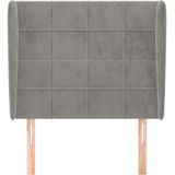 Kopfteil mit Ohren Hellgrau 103x23x118/128 cm Samt vidaXL