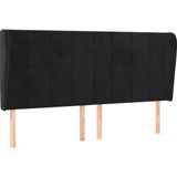 vidaXL - Hoofdbord - met - randen - 203x23x118/128 - cm - fluweel - zwart