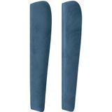 vidaXL Hoofdbord met randen 103x23x118/128 cm fluweel donkerblauw