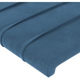 vidaXL Hoofdbord met randen 103x23x118/128 cm fluweel donkerblauw