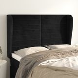 vidaXL Kopfteil mit Ohren Schwarz 147x23x118/128 cm Samt