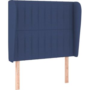 vidaXL Kopfteil mit Ohren Blau 83x23x118/128 cm Stoff