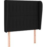 Kopfteil mit Ohren Schwarz 93x23x118/128 cm Stoff Vidaxl