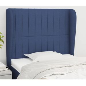 Kopfteil mit Ohren Blau 103x23x118/128 cm Stoff Vidaxl