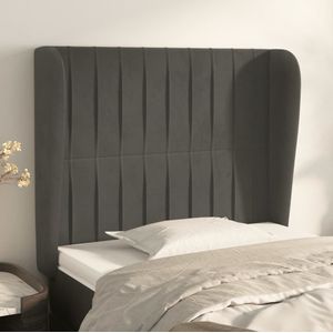 vidaXL Kopfteil mit Ohren Dunkelgrau 93x23x118/128 cm Samt