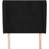 Kopfteil mit Ohren Schwarz 93x23x118/128 cm Samt Vidaxl
