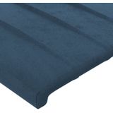 vidaXL Hoofdbord met randen 103x23x118/128 cm fluweel donkerblauw