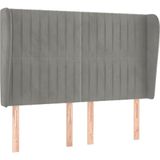vidaXL Kopfteil mit Ohren Hellgrau 147x23x118/128 cm Samt