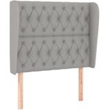 Kopfteil mit Ohren Hellgrau 103x23x118/128 cm Stoff vidaXL