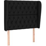 Kopfteil mit Ohren Schwarz 103x23x118/128 cm Stoff vidaXL