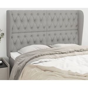 vidaXL Kopfteil mit Ohren Hellgrau 147x23x118/128 cm Stoff