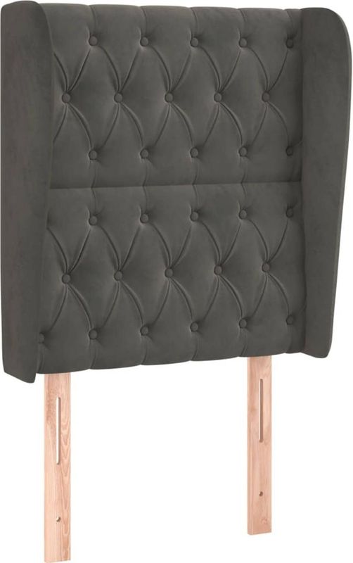 Kopfteil mit Ohren Dunkelgrau 83x23x118/128 cm Samt Vidaxl