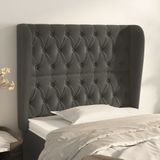 Kopfteil mit Ohren Dunkelgrau 93x23x118/128 cm Samt Vidaxl