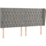 Kopfteil mit Ohren Hellgrau 203x23x118/128 cm Samt Vidaxl