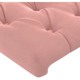 vidaXL Kopfteil mit Ohren Rosa 203x23x118/128 cm Samt